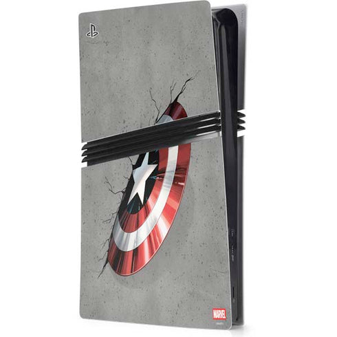 Marvel Captain America Shield Break PS5 Pro Console Skin